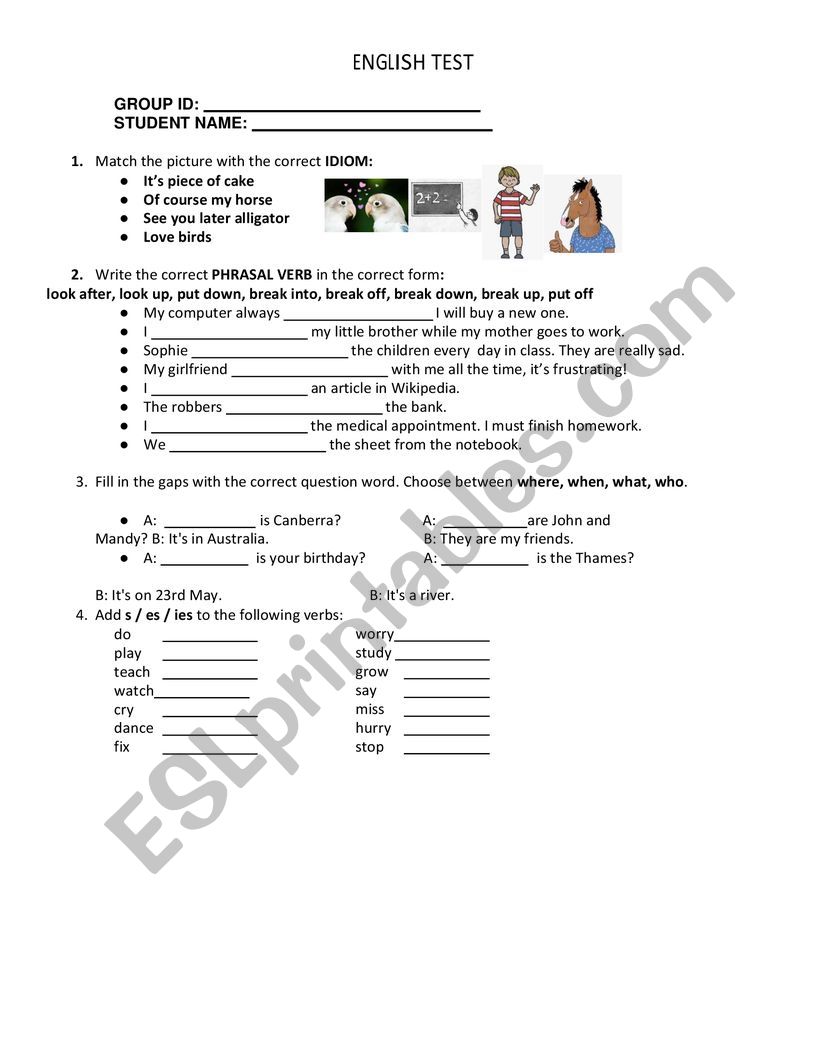 Basic Knowledge Quiz worksheet