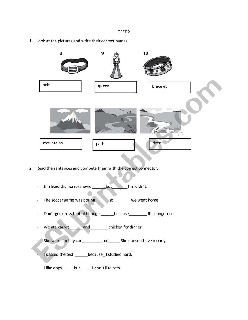 Connectors worksheet