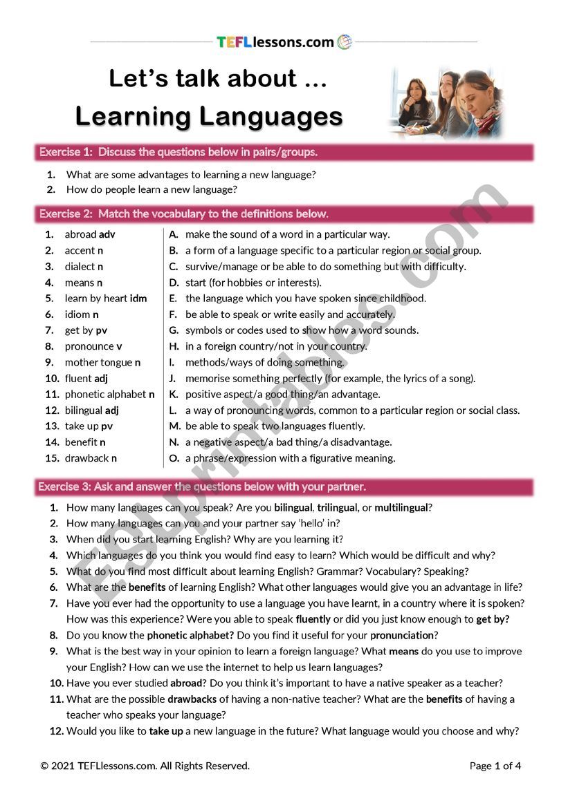 learning-languages-updated-esl-worksheet-by-tefl-lessons