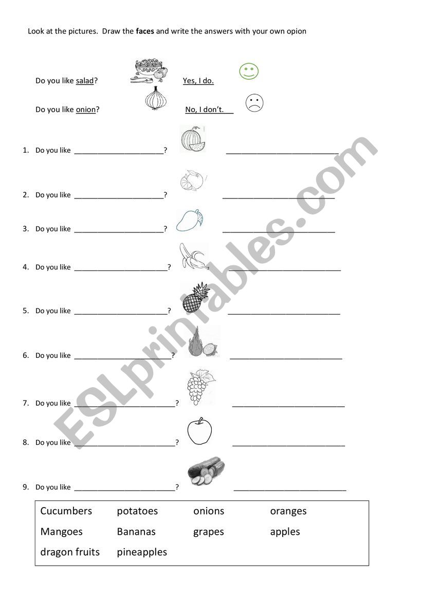 Do you like......? worksheet