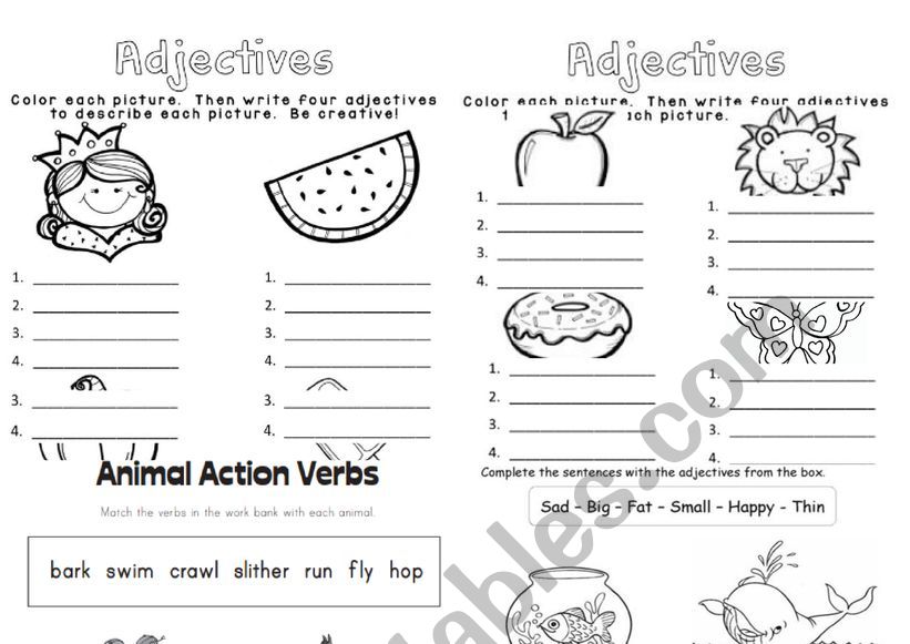 Adjectives worksheet