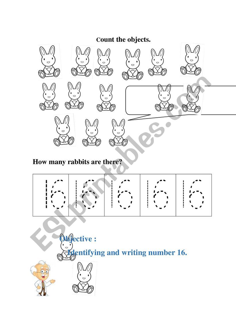 COUNT THE RABBITS worksheet