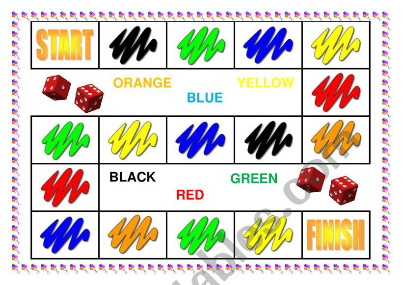 Colours boardgame worksheet