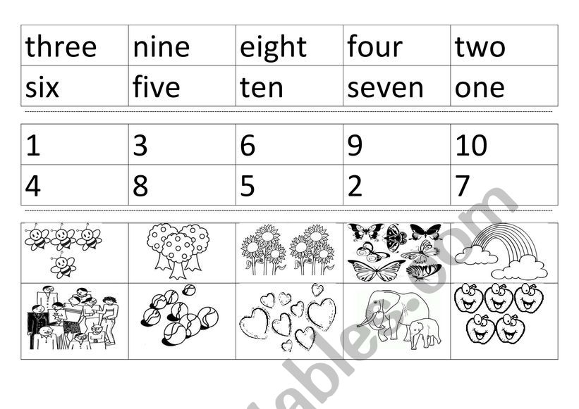 Matching Numbers worksheet