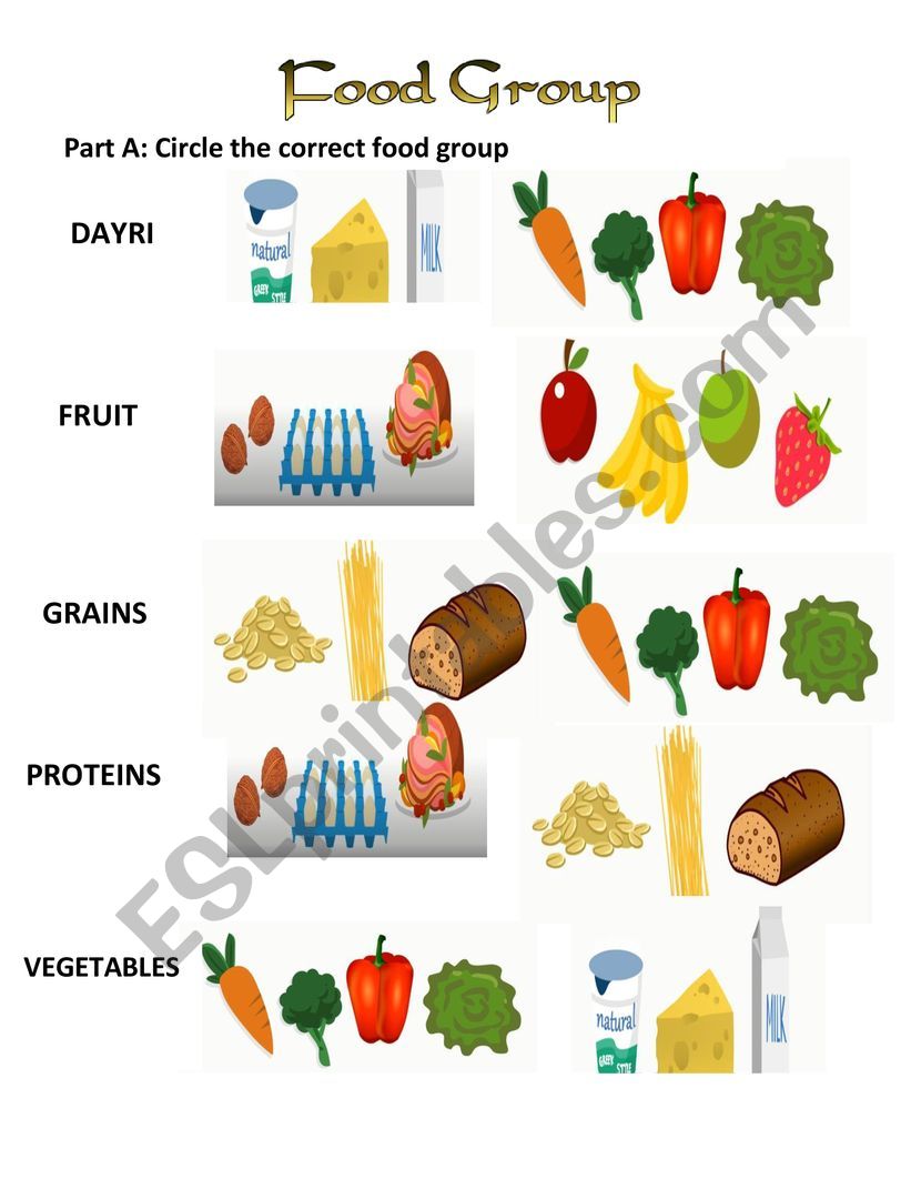Food Group Pyramid worksheet