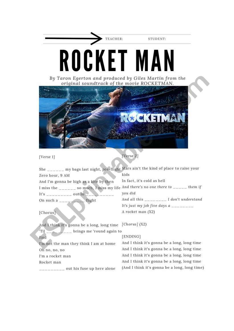 ROCKET MAN BY TARON EGERTON (ORIGINAL BY ELTON JOHN) - LEARN WITH SONGS