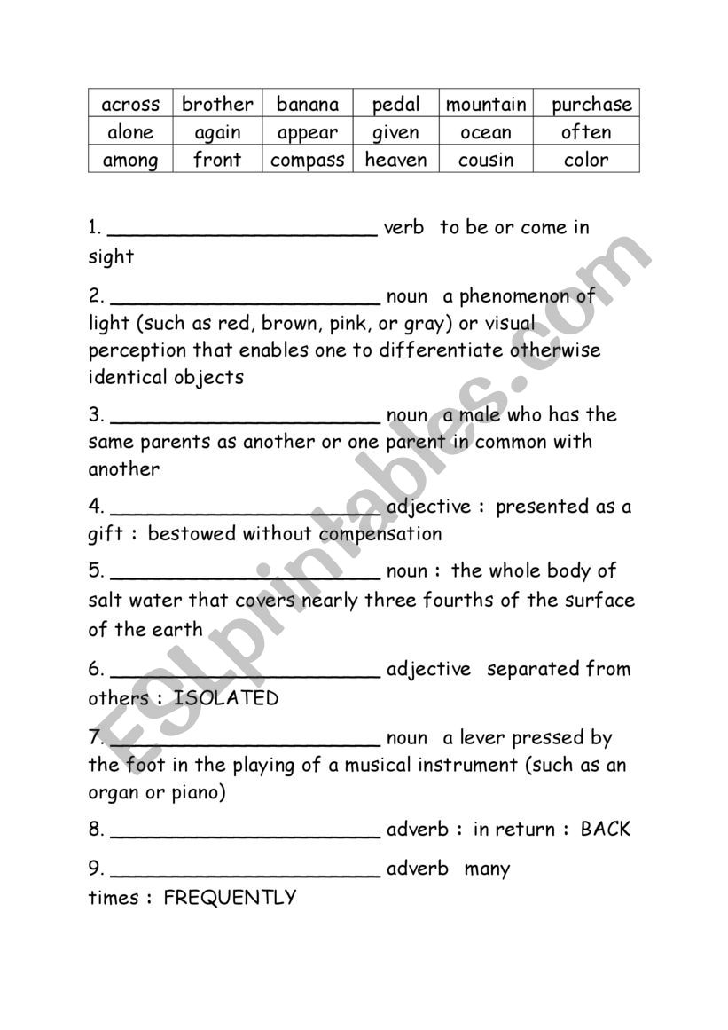 spelling-words-definitions-grade-4-week-10-esl-worksheet-by-mchriste