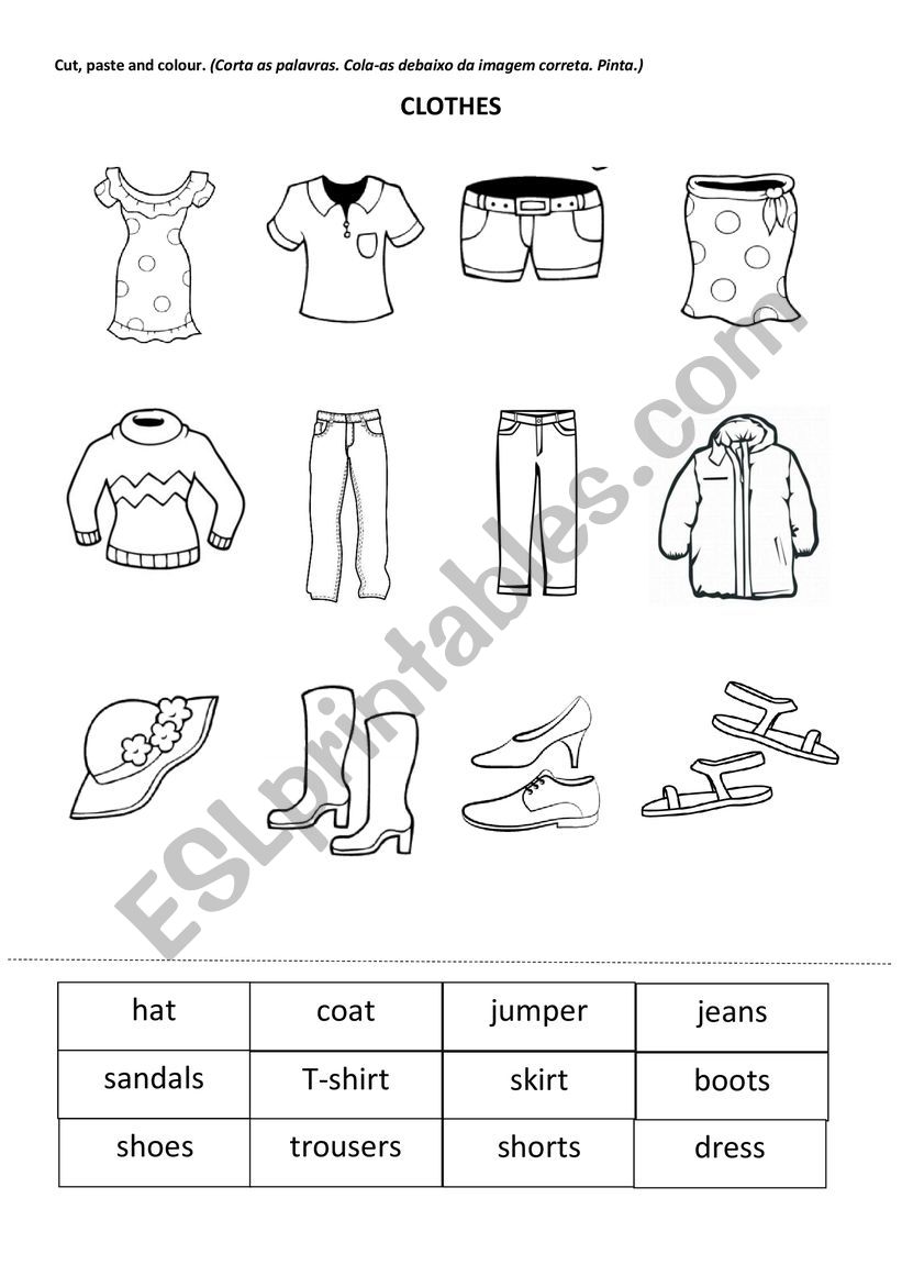 Clothes - ESL worksheet by nancycb