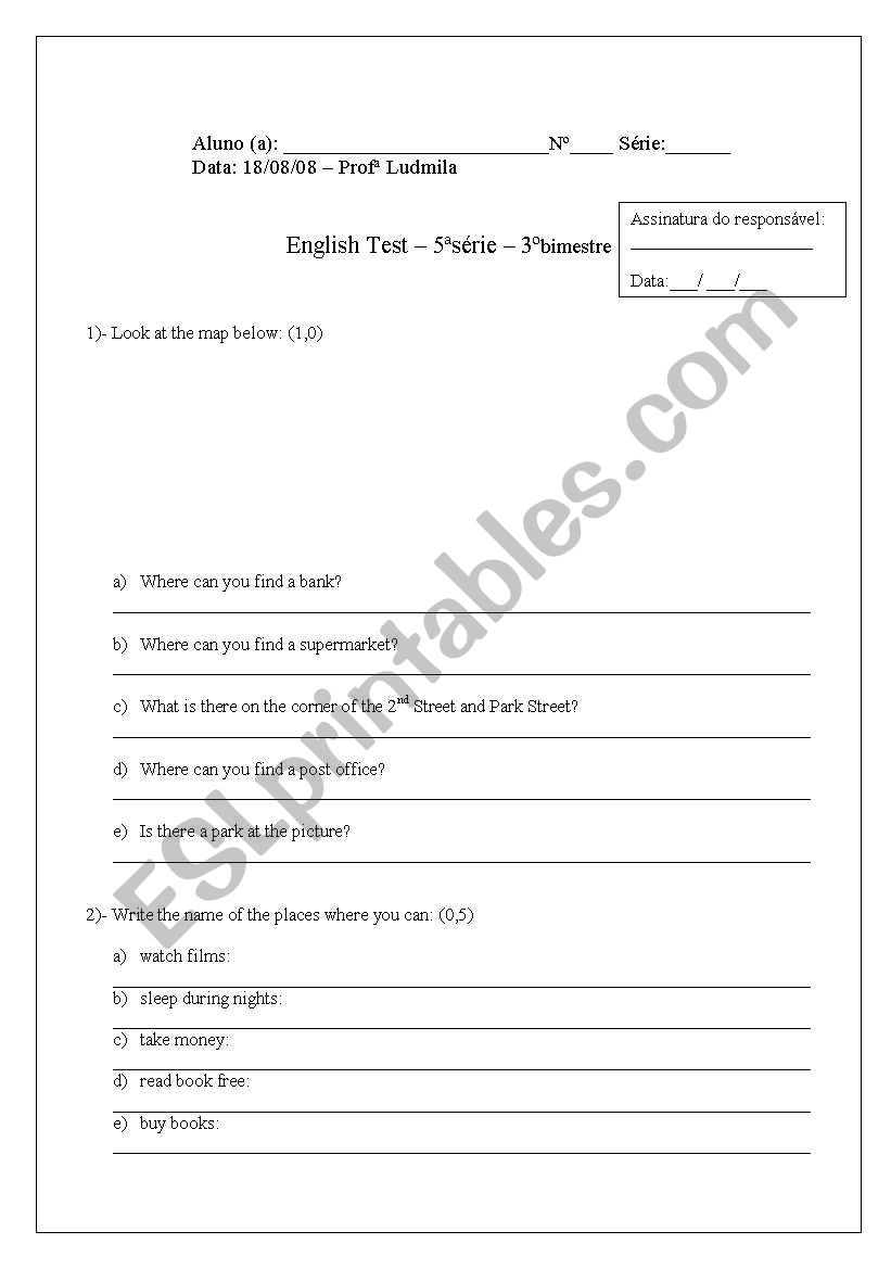 english test 5th grade worksheet