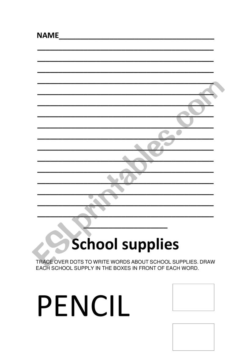 School Supplies worksheet