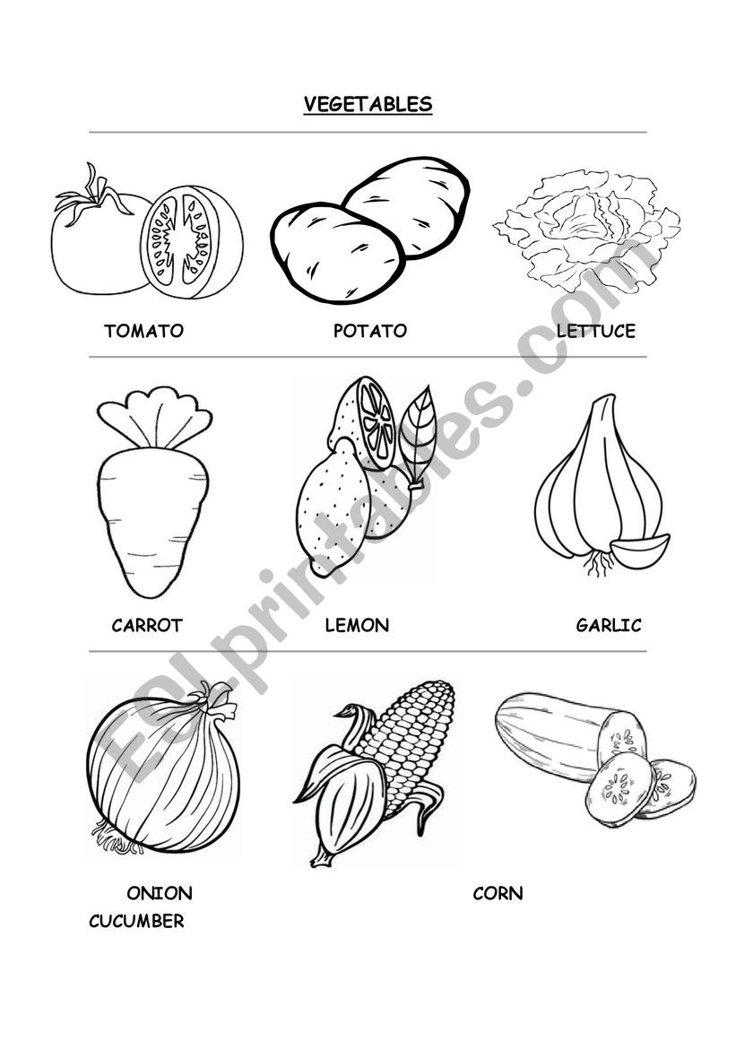 Vegetables Worksheet worksheet