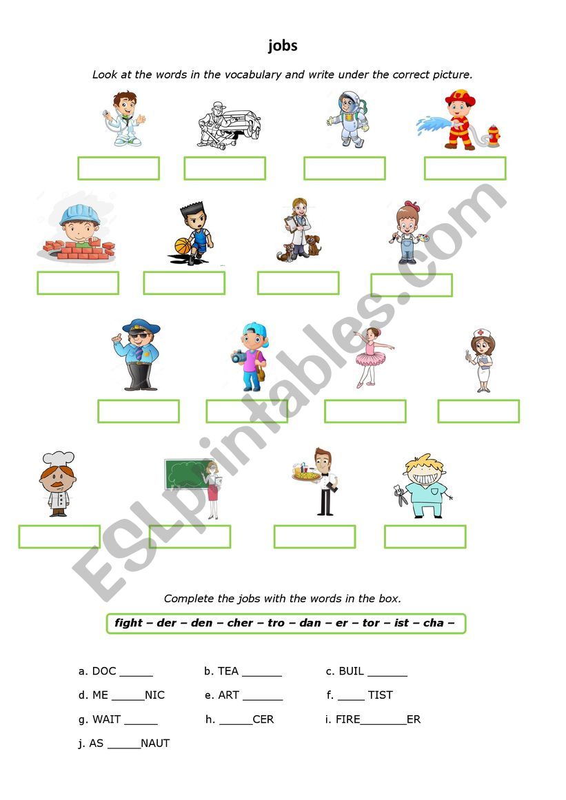 JOBS worksheet