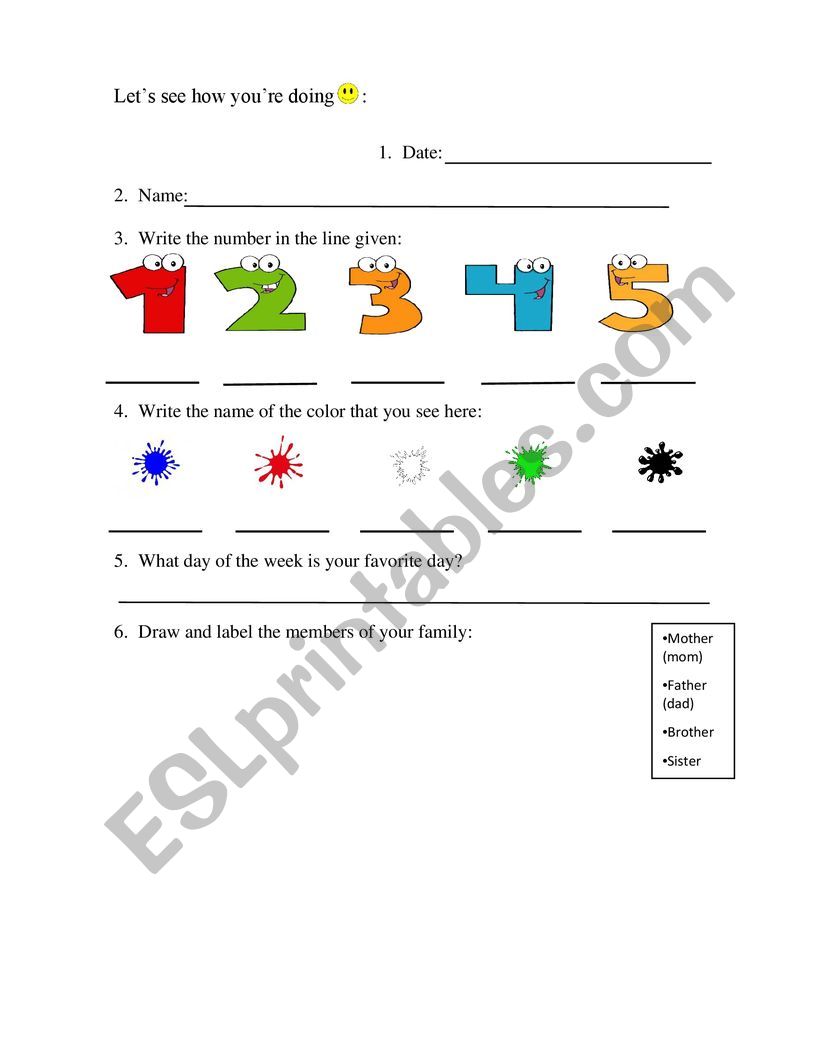 Basics Review worksheet