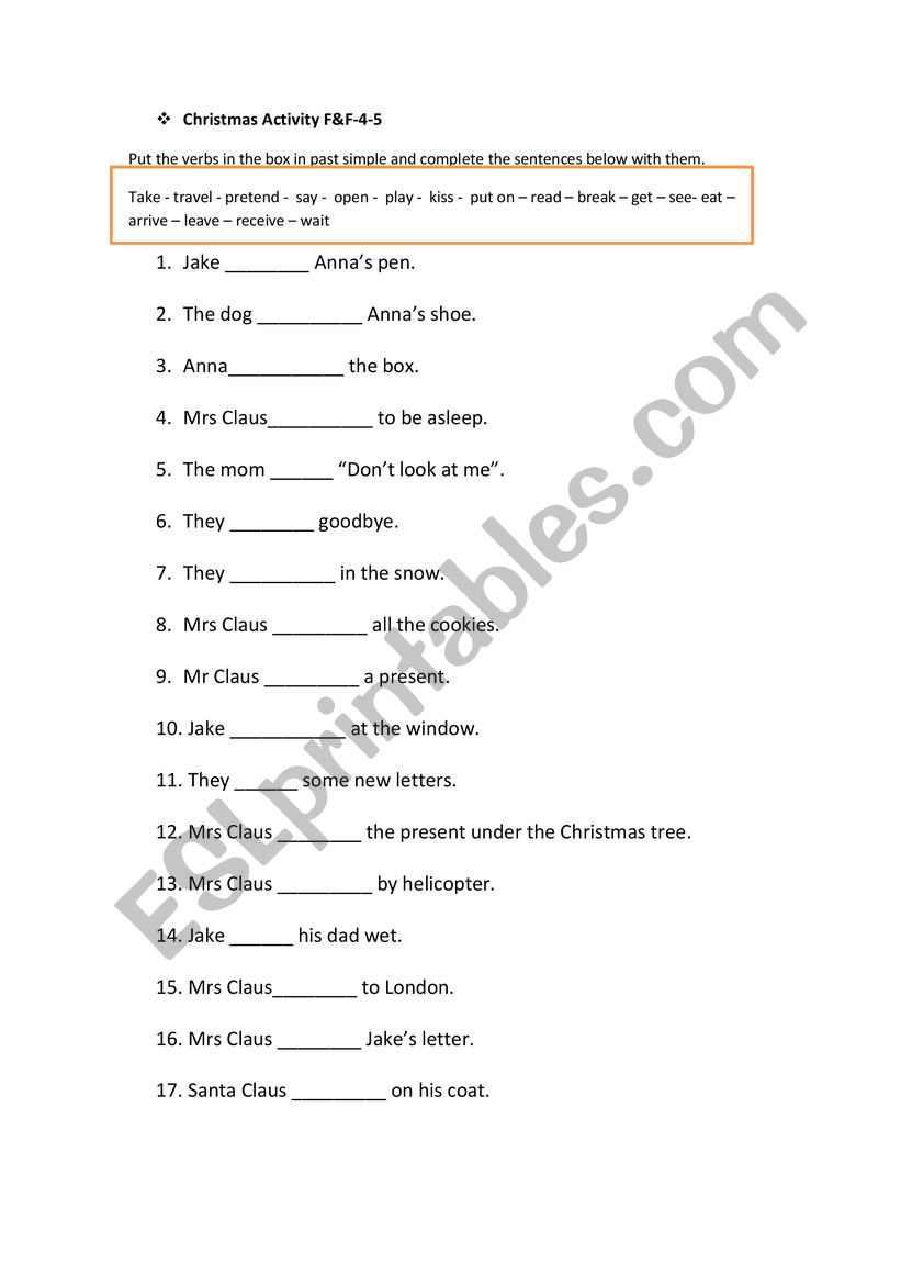 Christmas activity with video worksheet