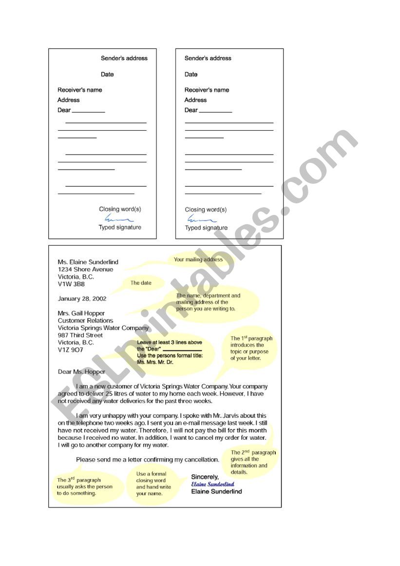 Formal Letter Writing  worksheet