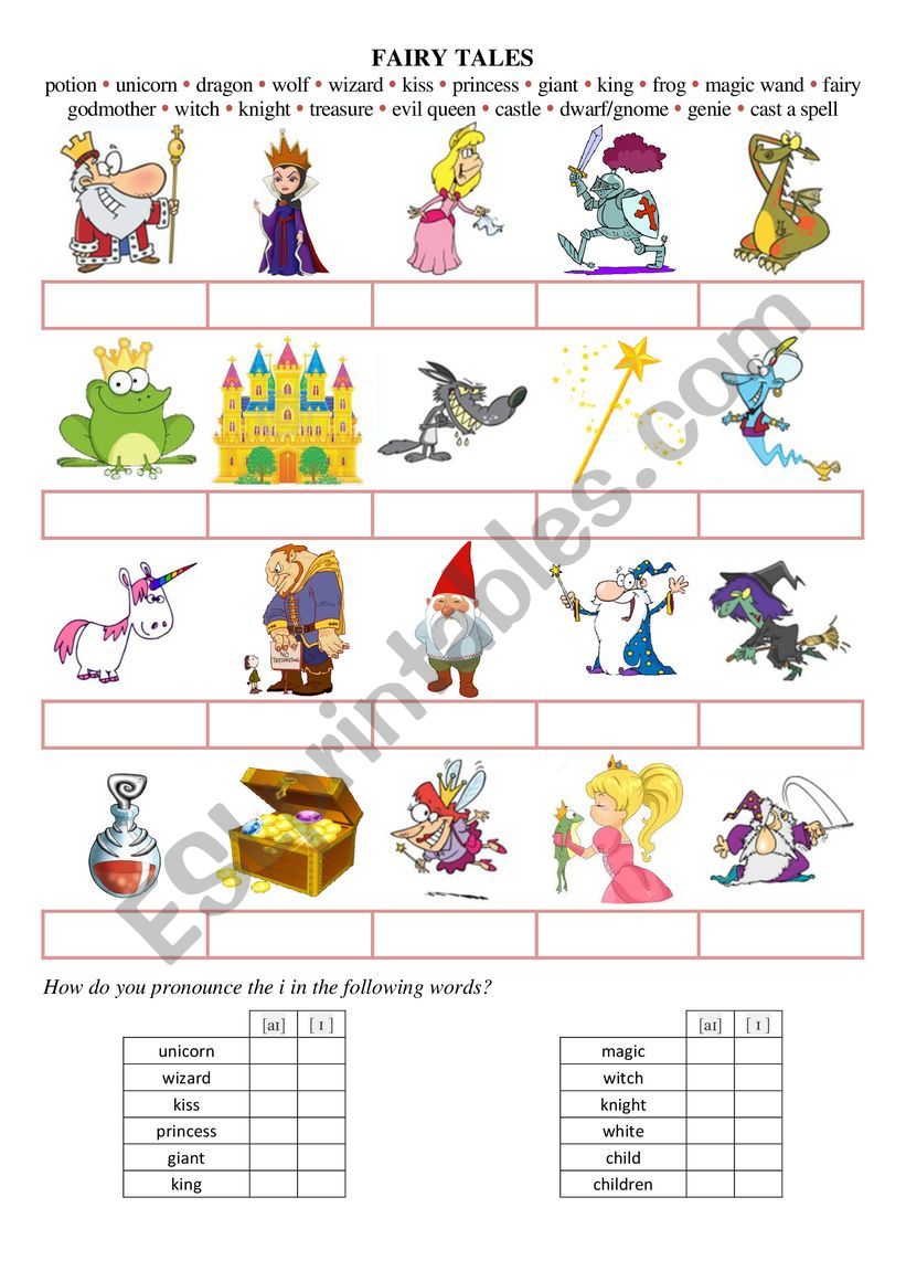 fairy tales vocabulary worksheet