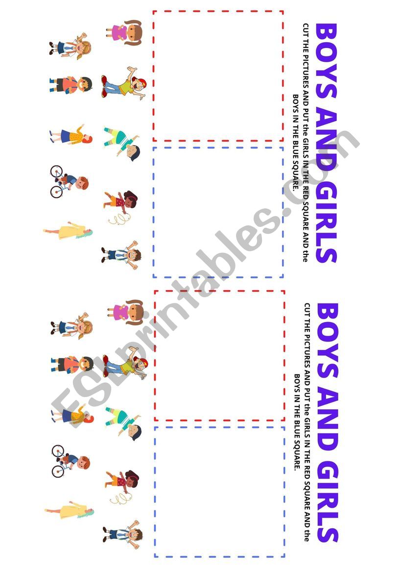 Boys and girls worksheet