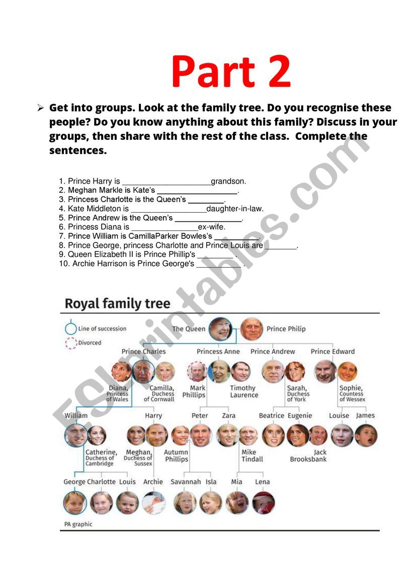 Family Matters Part 2 worksheet