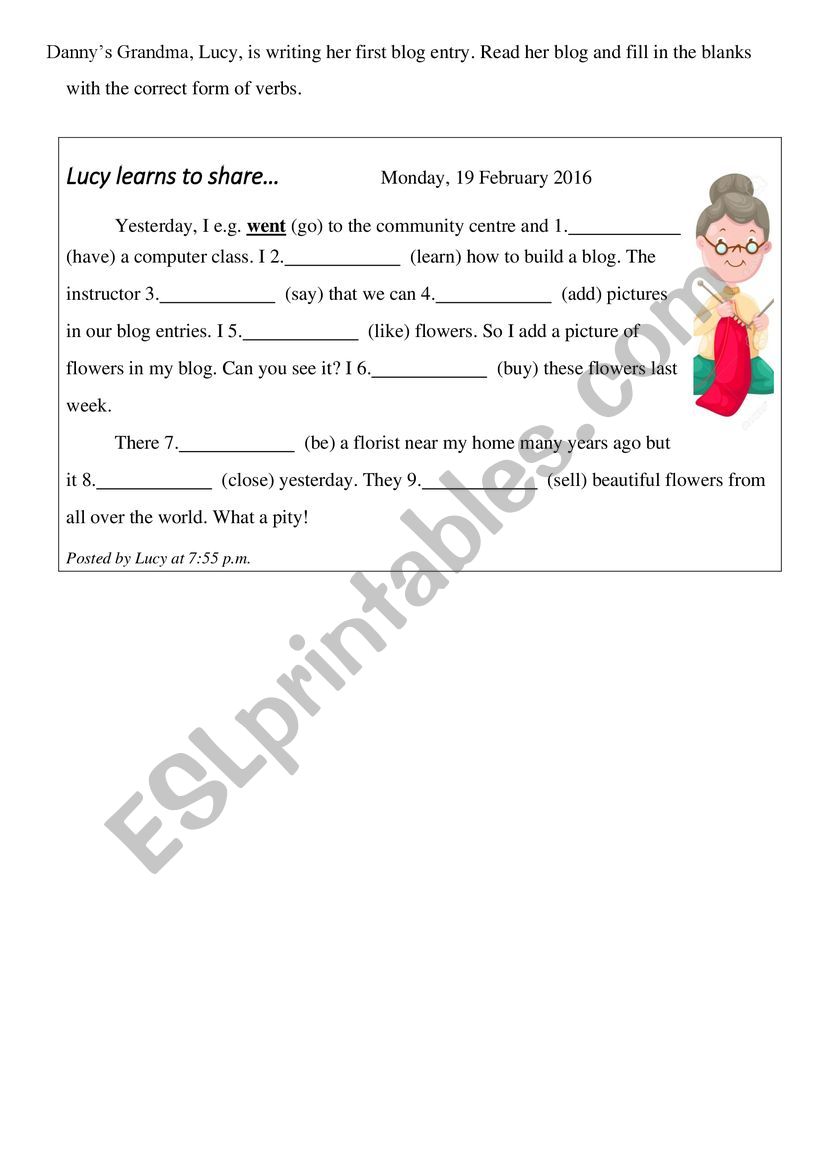 Tense  worksheet