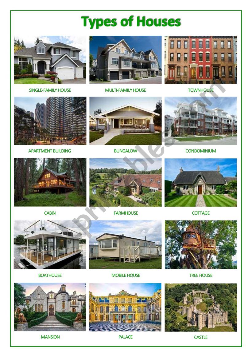 types of mansions