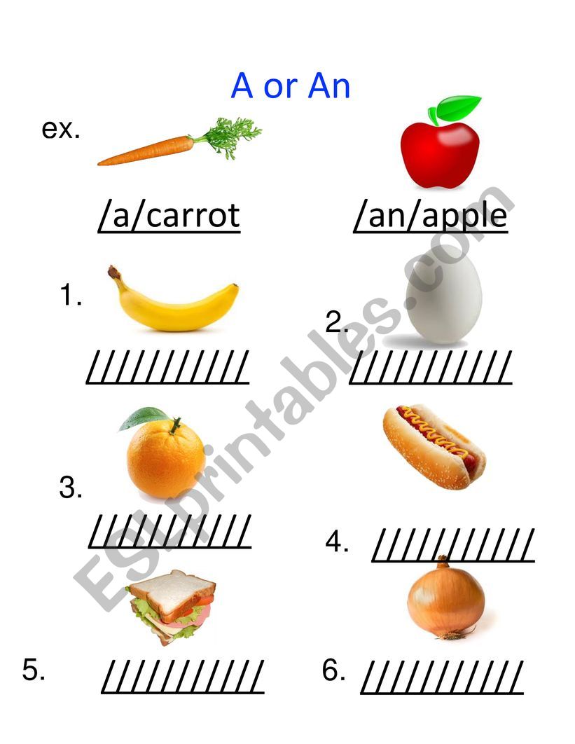 A or An worksheet