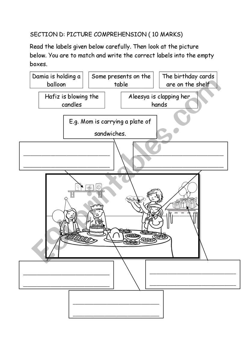 English Revision worksheet