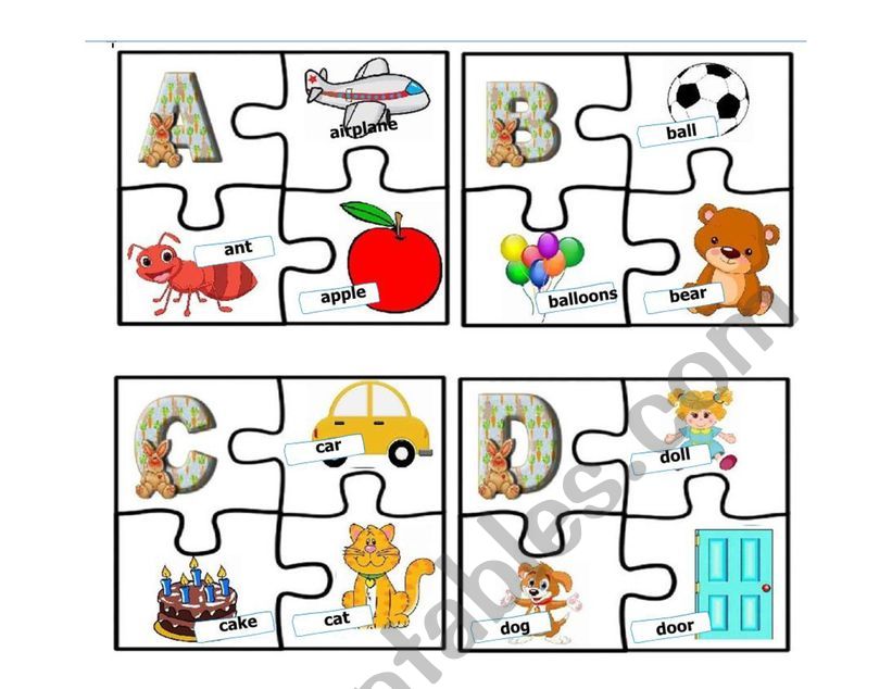 ABCD puzzles worksheet