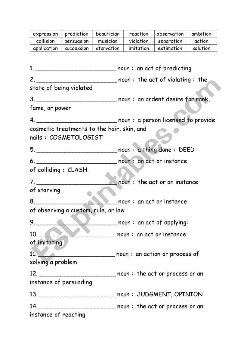 Spelling Words Definitions Grade 6 Week 15