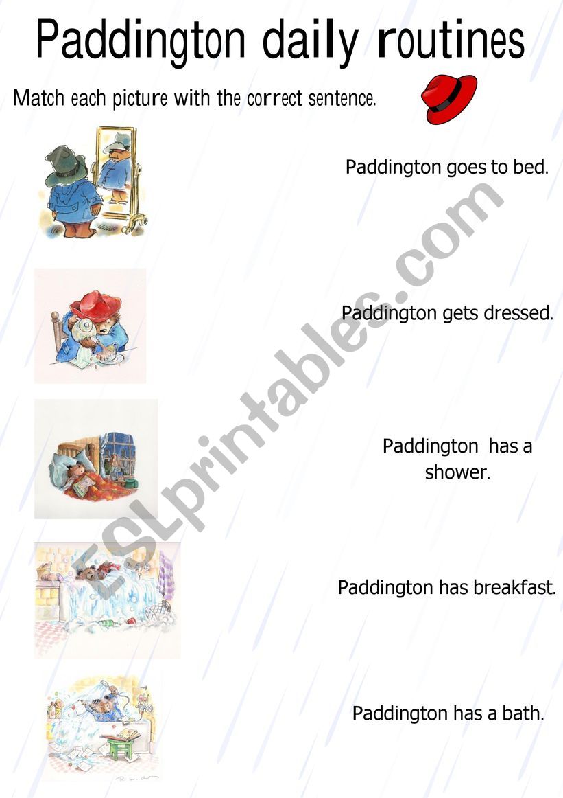 Paddington daily routine reading