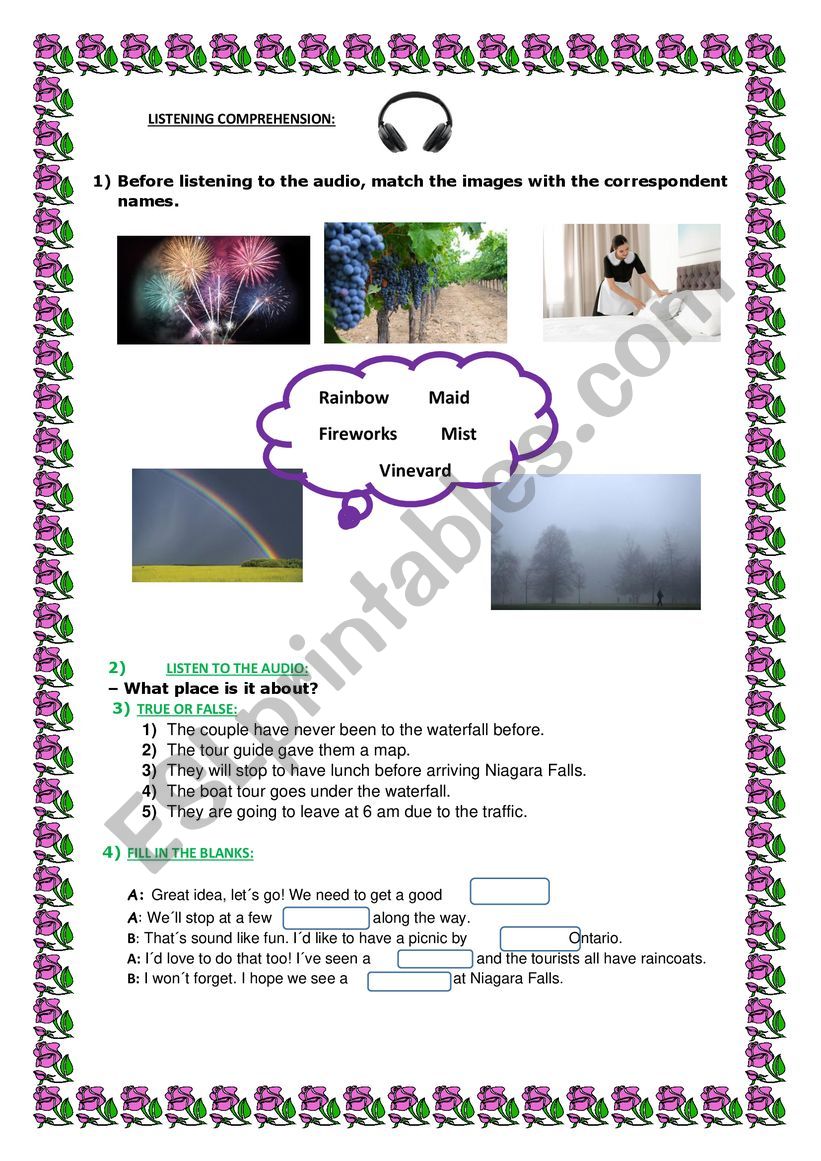 NIAGARA FALLS - Natural Wonders - ESL worksheet by Nicky20