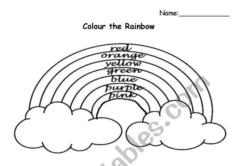 Colour the rainbow worksheet
