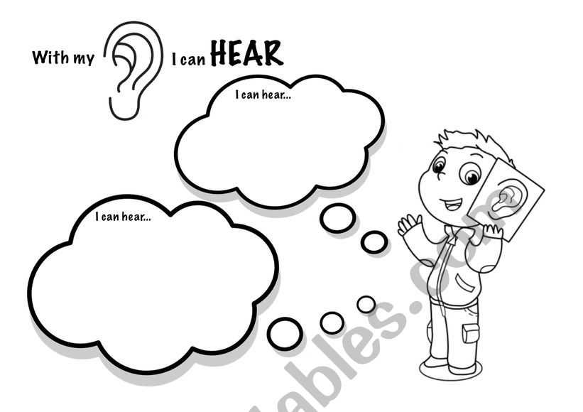 5 senses: hear worksheet