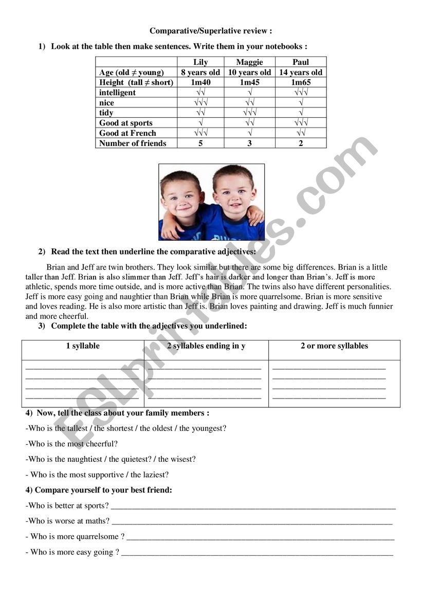 Review comparative/superlative