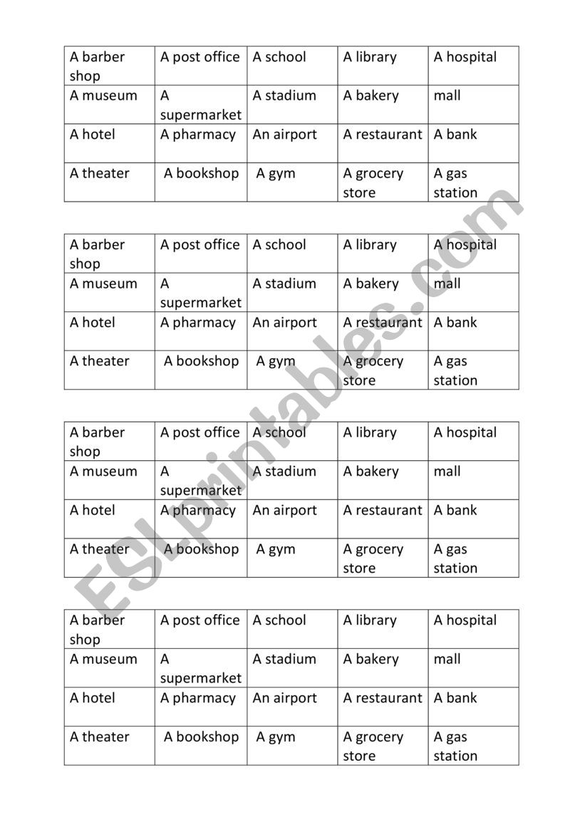 memory game worksheet