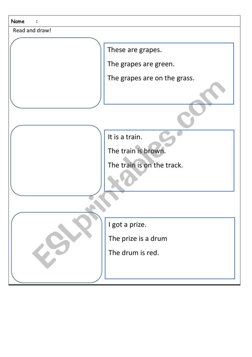 Read and Draw worksheet