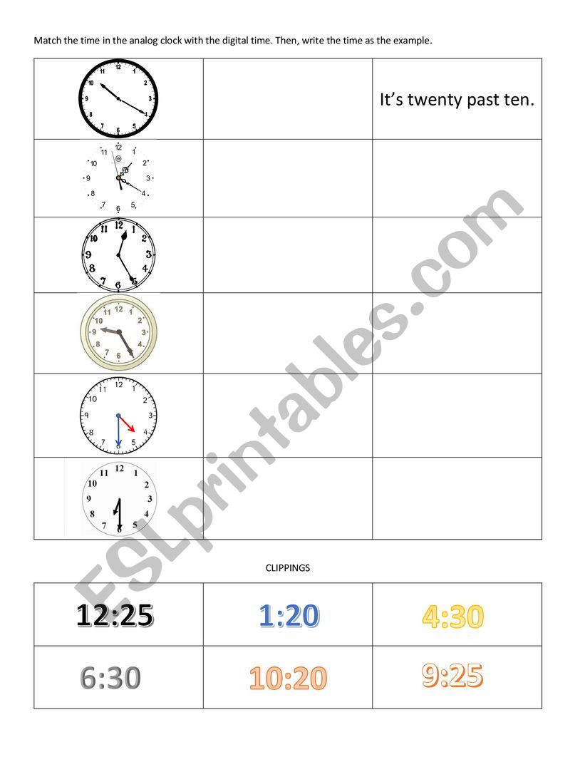 WHAT TIME IS IT? worksheet