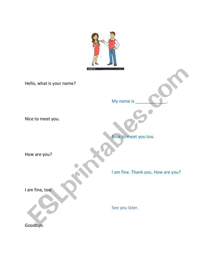 Simple Greetings worksheet