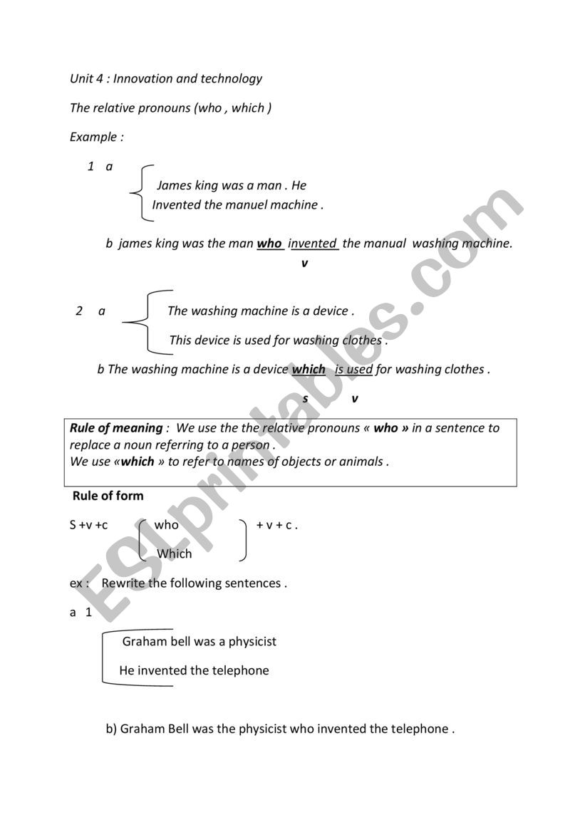 relative pronouns worksheet