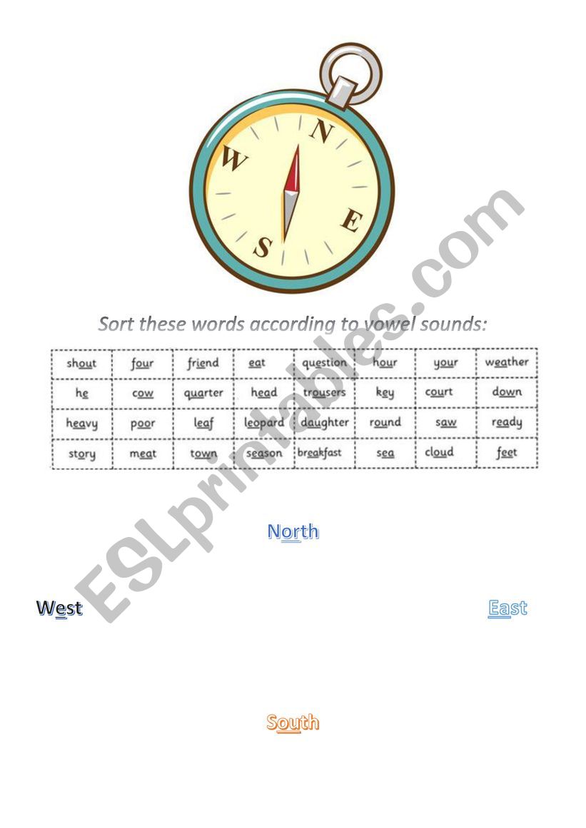 Sorting vowels worksheet