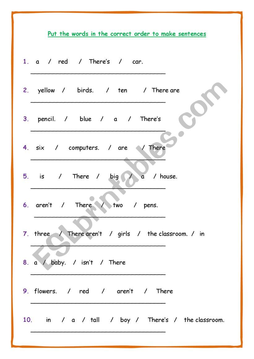 There is/There are worksheet