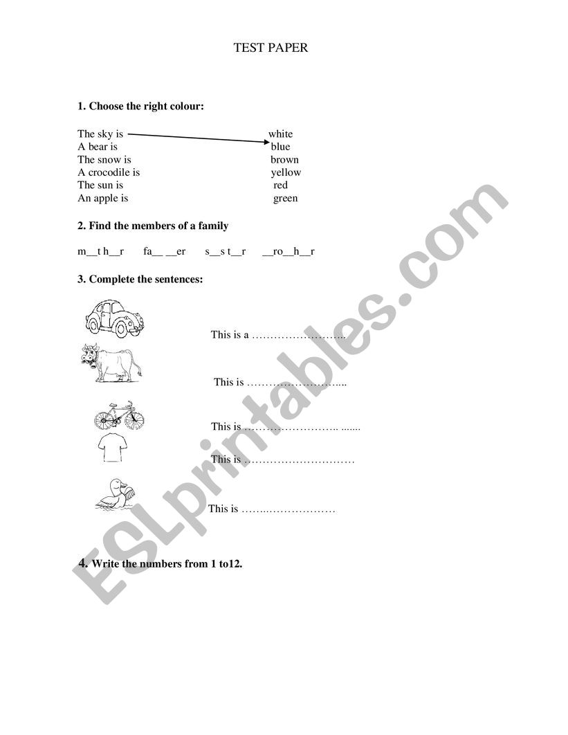 Initial Evaluation worksheet