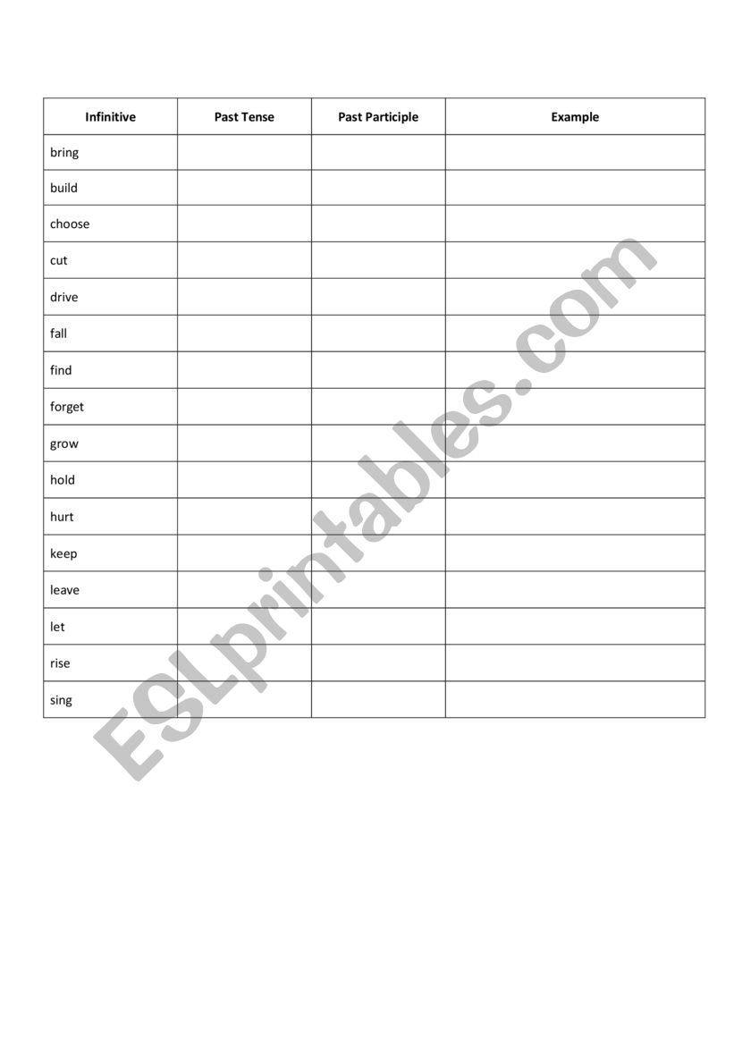 Past Simple Irregular ESL Worksheet By Alinastarostina