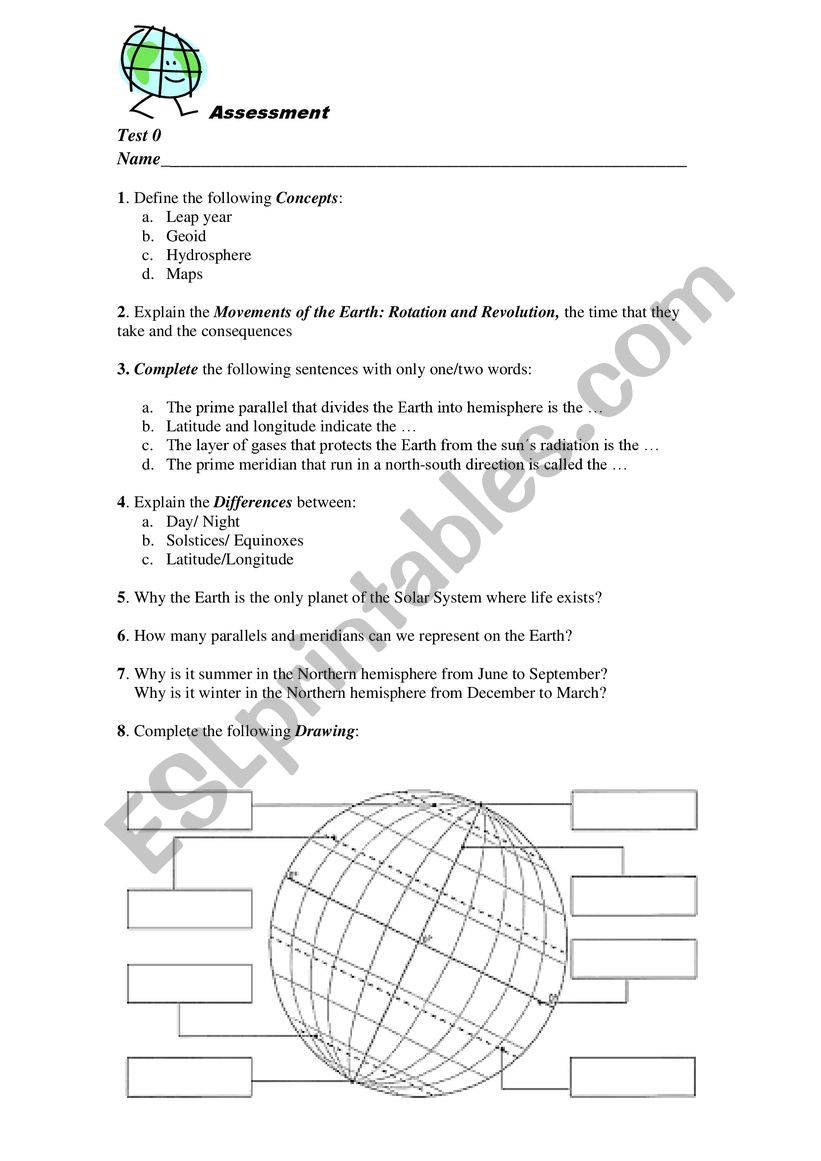 Physical Geography - Test 0: Introduction