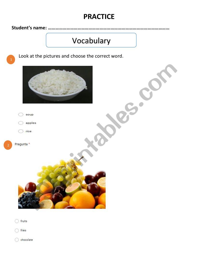 vOCABULARY REVIEW worksheet