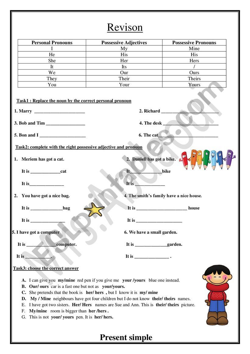 Tenses Revion 1AS worksheet