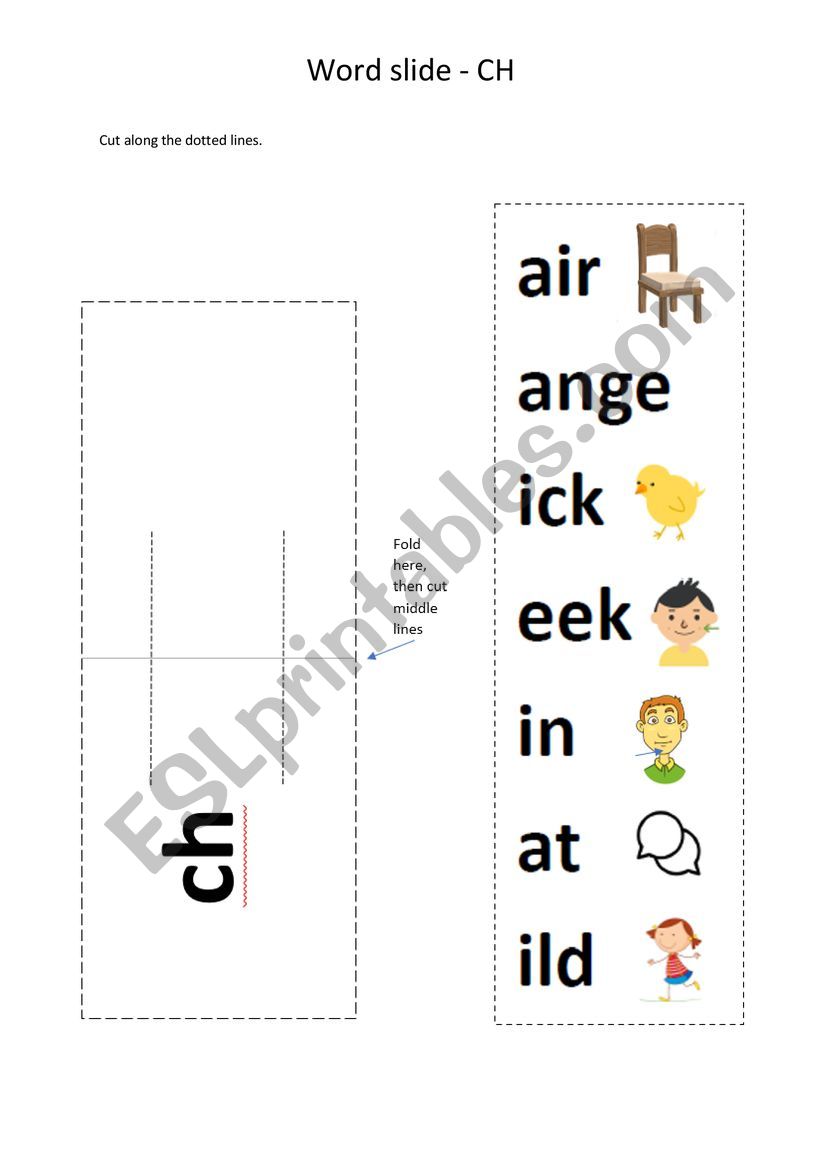 Word slide - CH sound worksheet