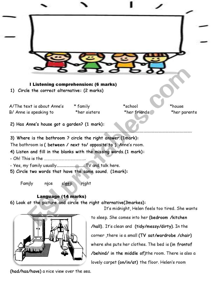 7th form test worksheet