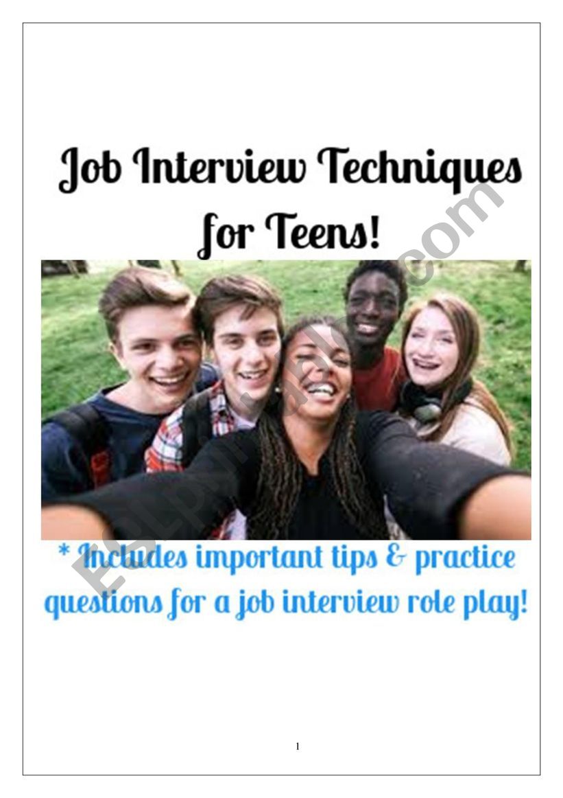 Preparing for n Interview worksheet