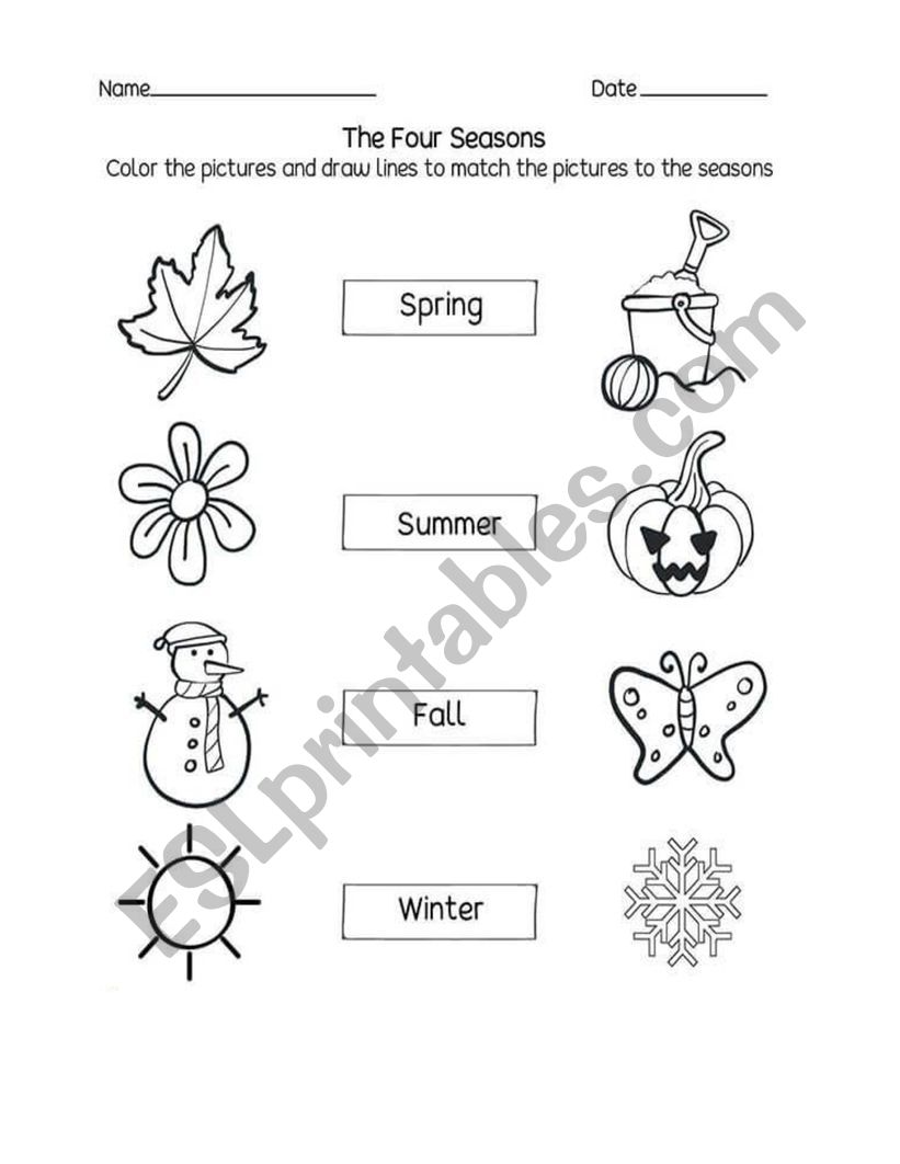 Seasons worksheet