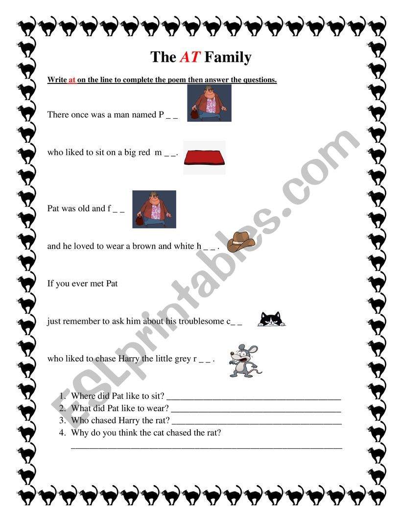 The AT Family  worksheet